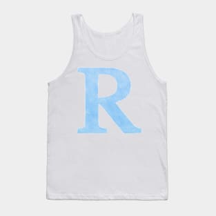 The Letter R Blue Metallic Tank Top